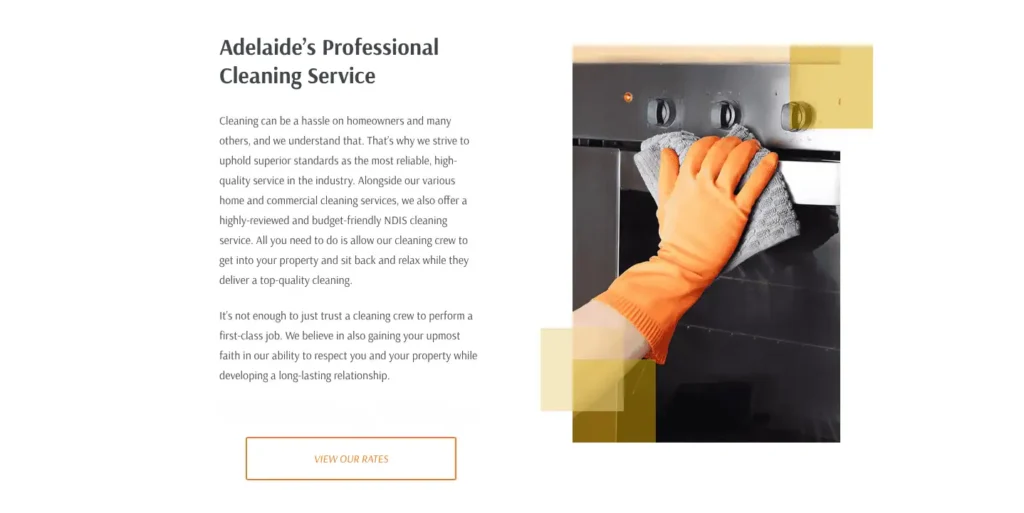 screenshot website cleaning business
