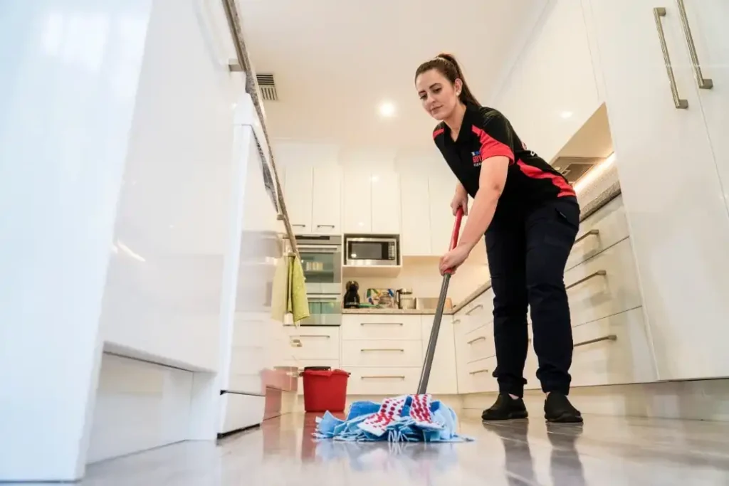 cleaning floor